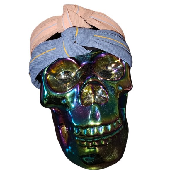 Gorgeous Girl Striped Top Knot Headband bundle Two headbands one Pink one denim - Picture 1 of 3